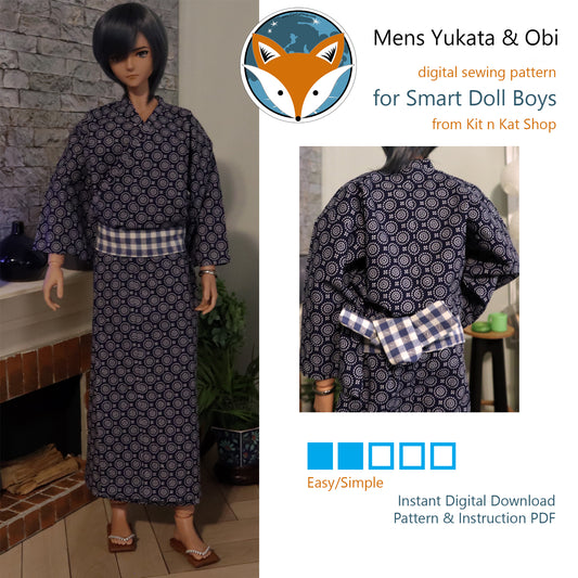 Yukata & Obi for Smart Doll Guys - Digital Sewing Pattern