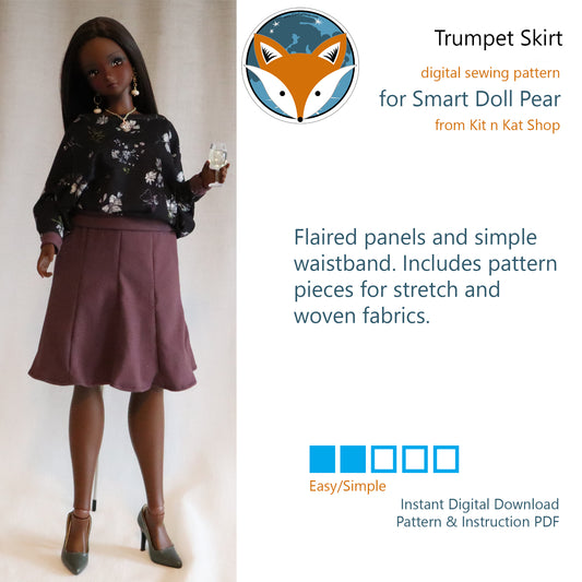 Trumpet Skirt for Smart Doll Pear - Digital Sewing Pattern