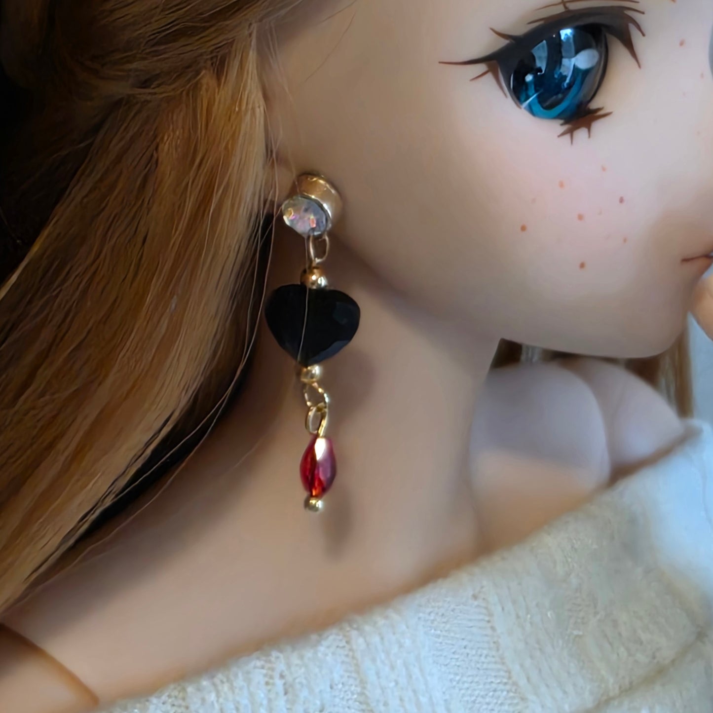 Dripping Heart No-Hole Earrings for BJD