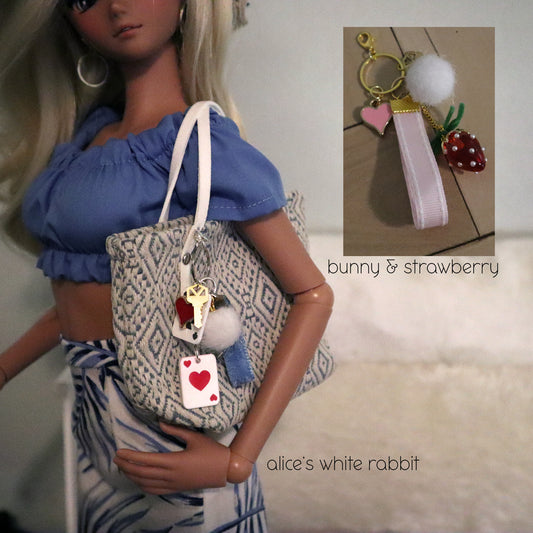 Bunny Tail Purse Charms for 1/3 and 1/4 doll bags, purses and totes