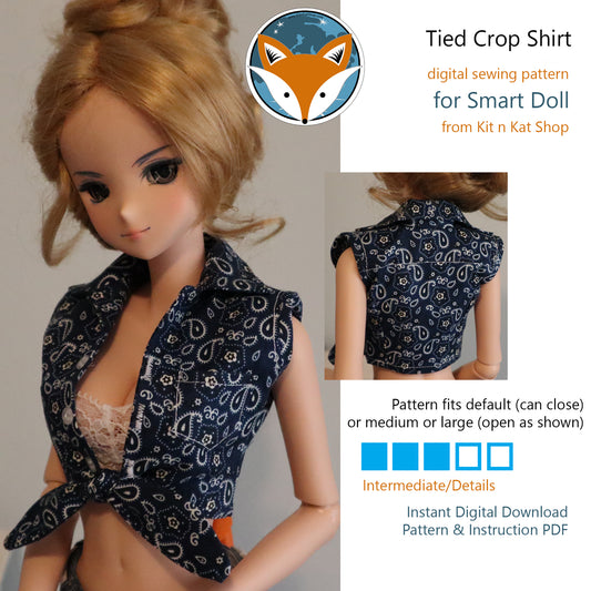 Smart Doll ClassicTied Crop Shirt - Digital Sewing Pattern