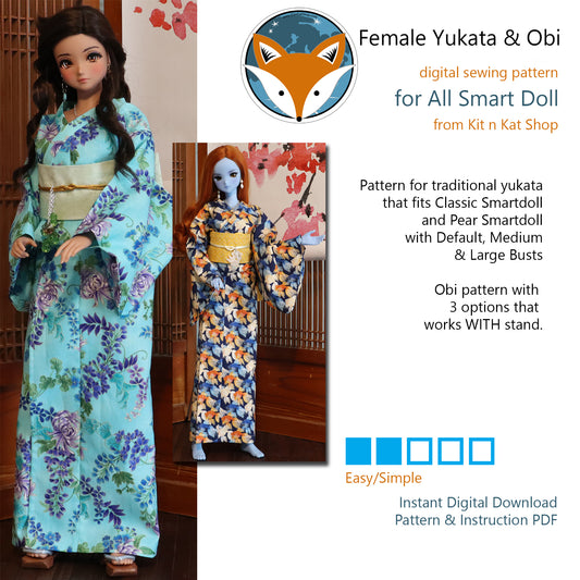 Yukata & Obi for Smart Doll Classic and Pear Girls - Digital Sewing Pattern