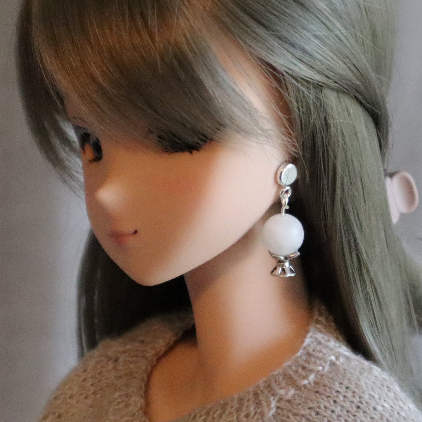No-Hole Earrings for Vinyl Doll - Crystal Ball