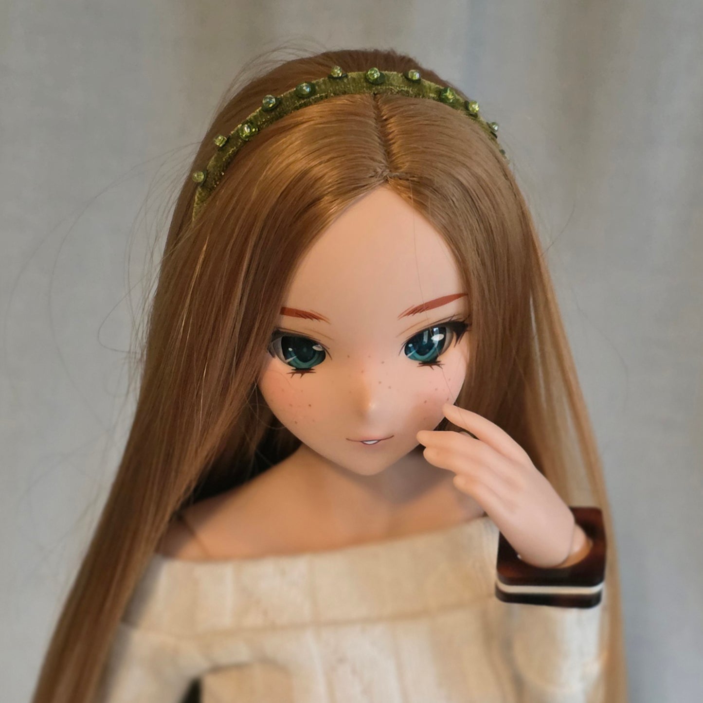 Velvet Headband Set Falling Leaves - metal headbands for 7-8 inch doll head