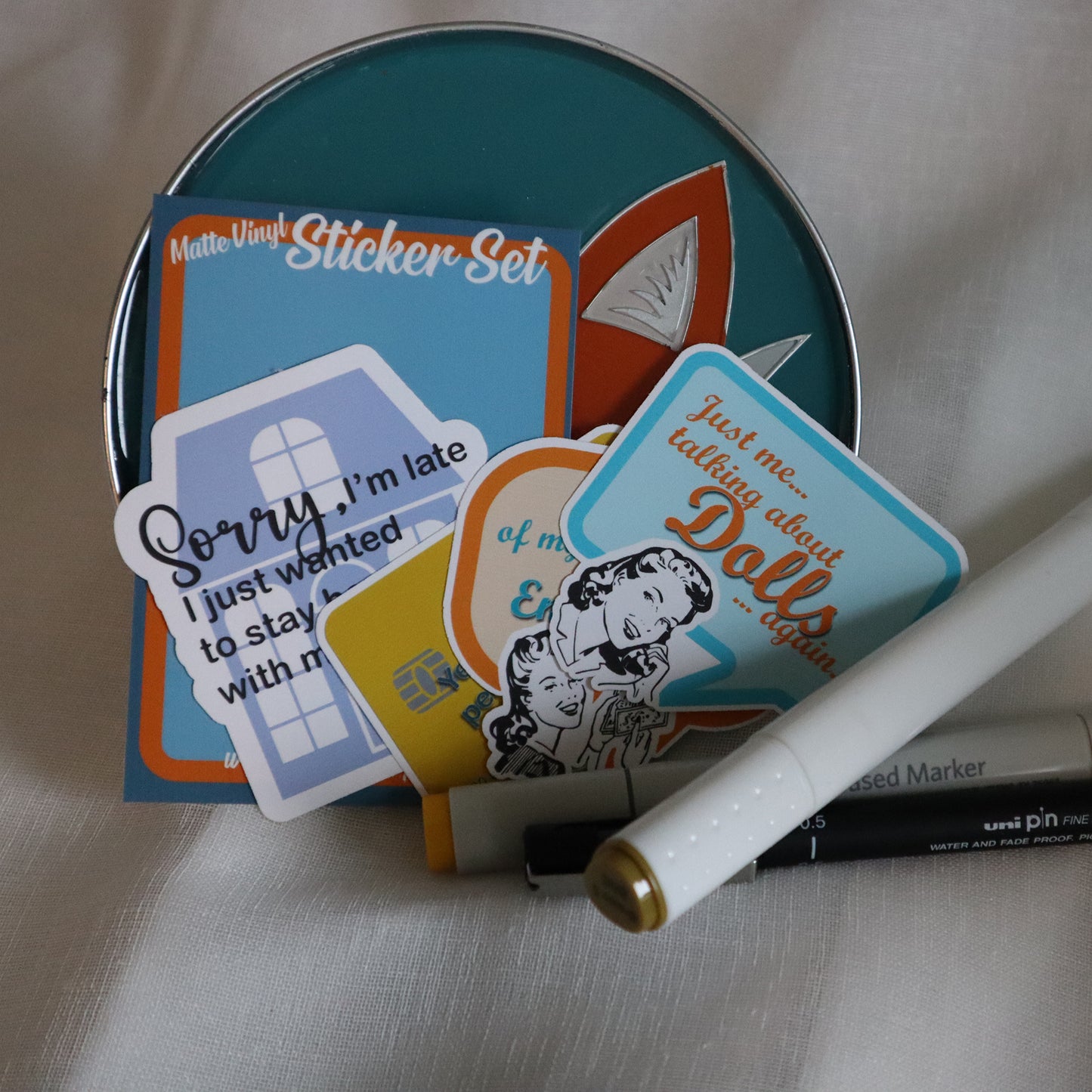 4pk matte vinyl stickers - Humor Collection 2025