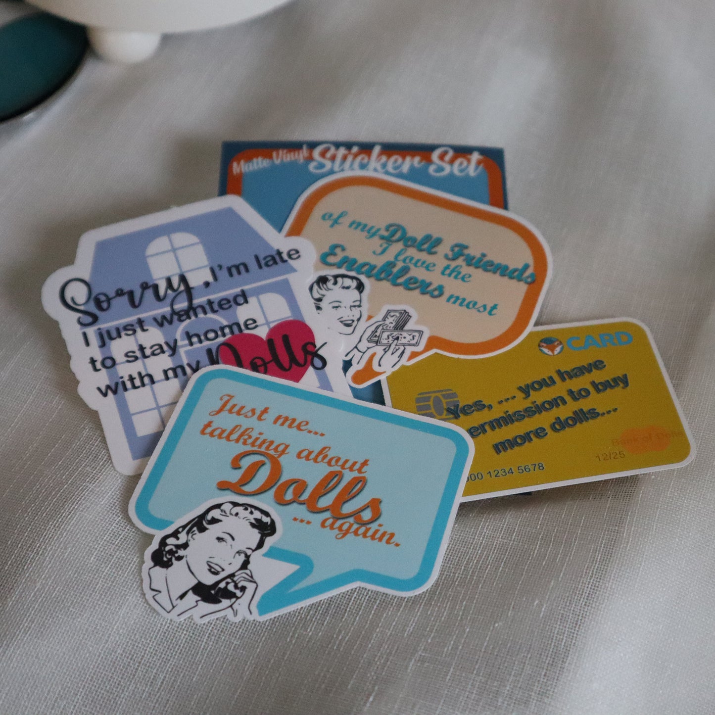 4pk matte vinyl stickers - Humor Collection 2025