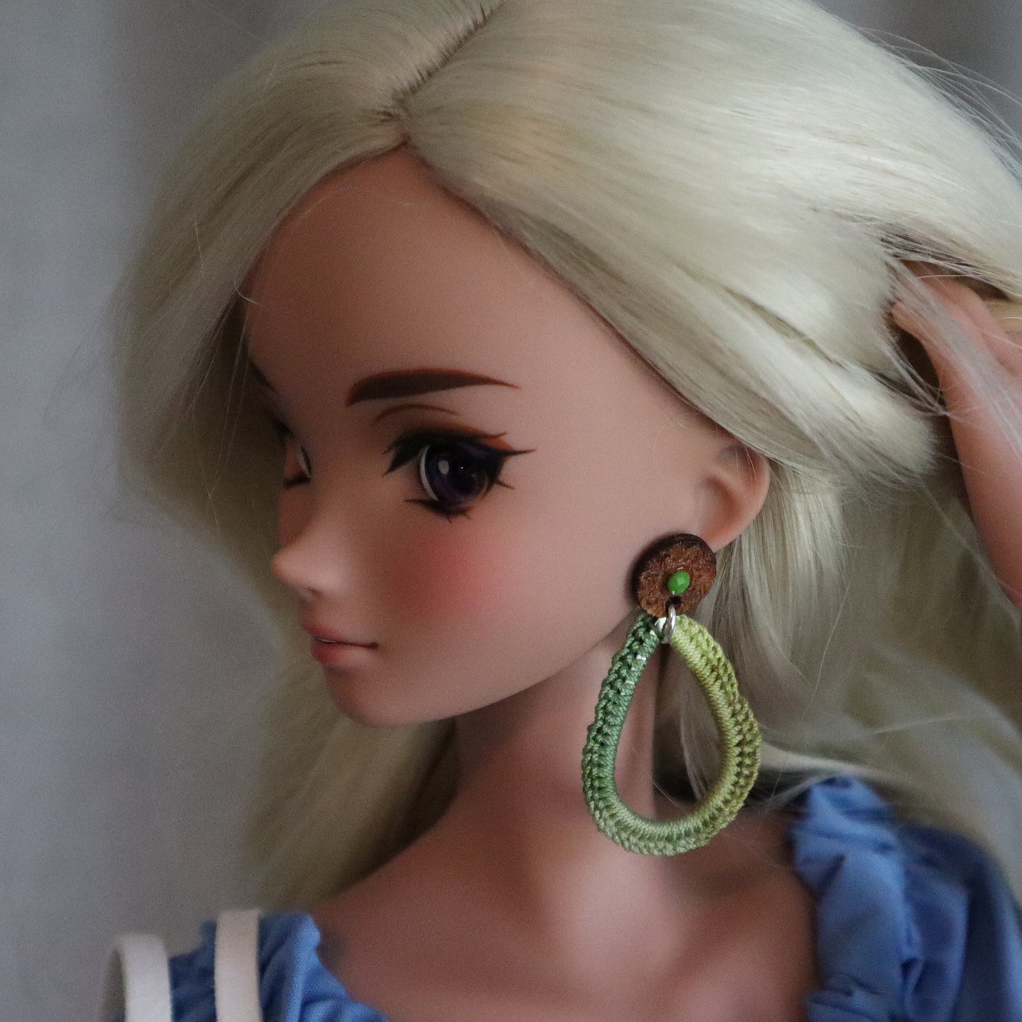 Crochet and Wood No-Hole Earrings (Choice of 3 styles)