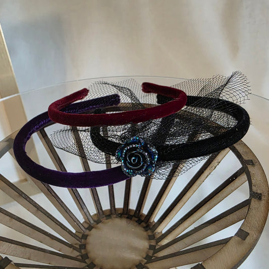 Velvet Headband Set Halloween - metal headbands for 7-8 inch doll head