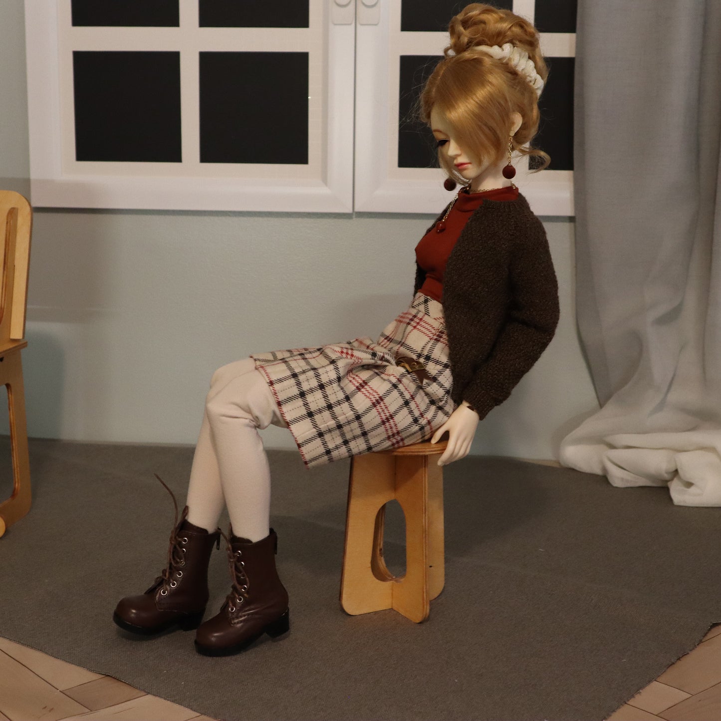 Stool or Side Table Kit -1/4 scale Slot Furniture Collection for BJDs