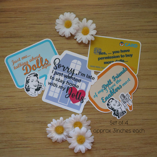 4pk matte vinyl stickers - Humor Collection 2025