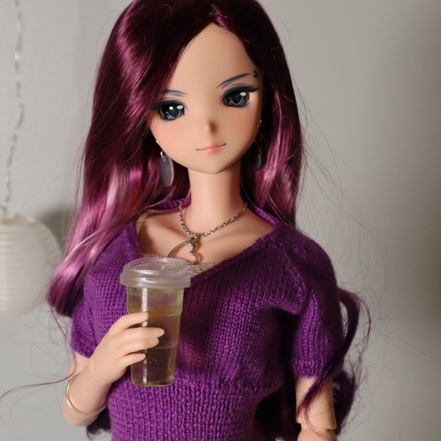 Iced Beverages w/ Straw-less Lid - 1/3 & 1/4 scale props for BJDs - To Go Cup