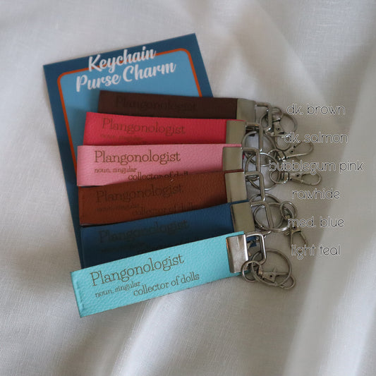 Leatherette Tab Keychain or purse charm - several colors