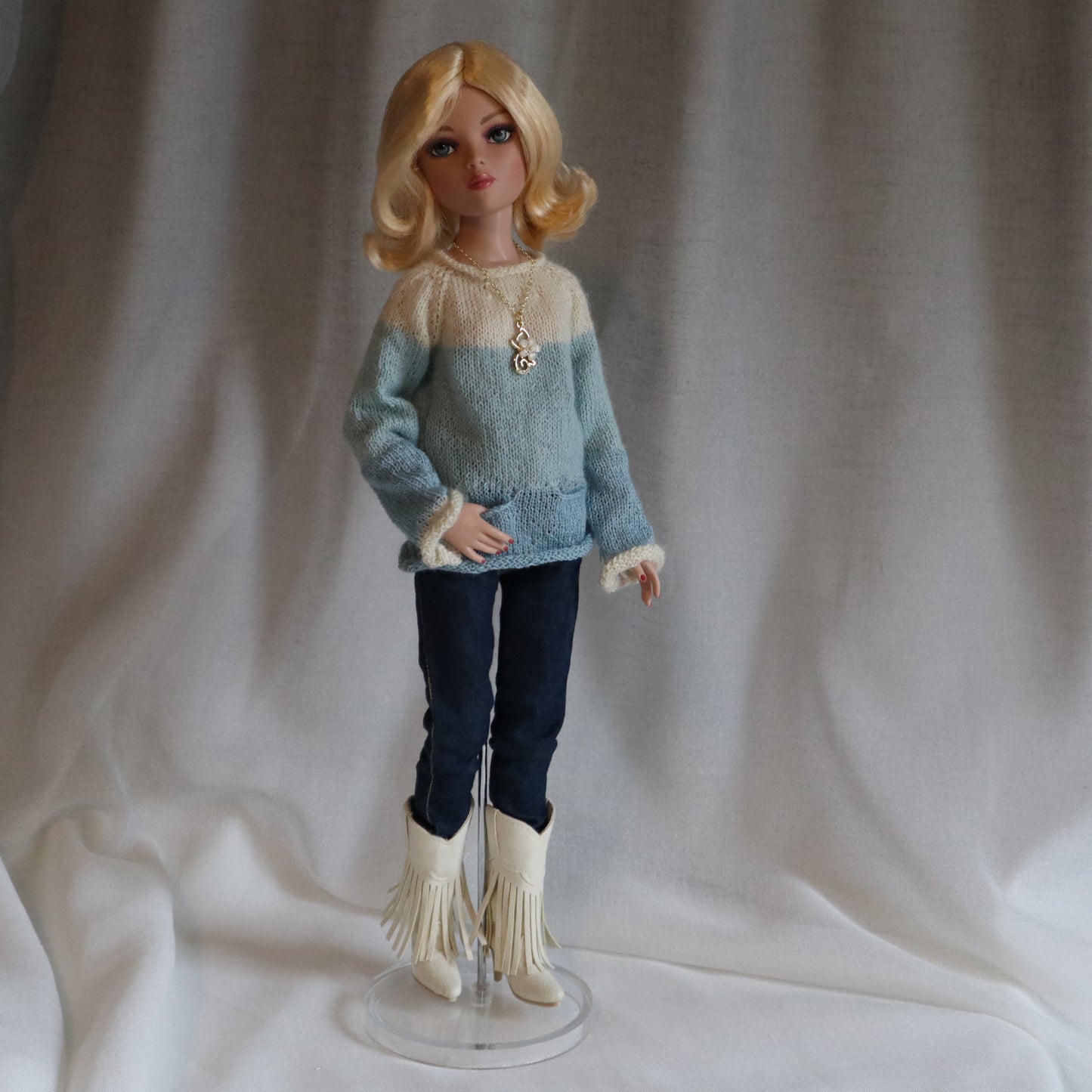 Rolled Edge Tunic for 1/4 scale fashion BJD - Digital Knitting Pattern