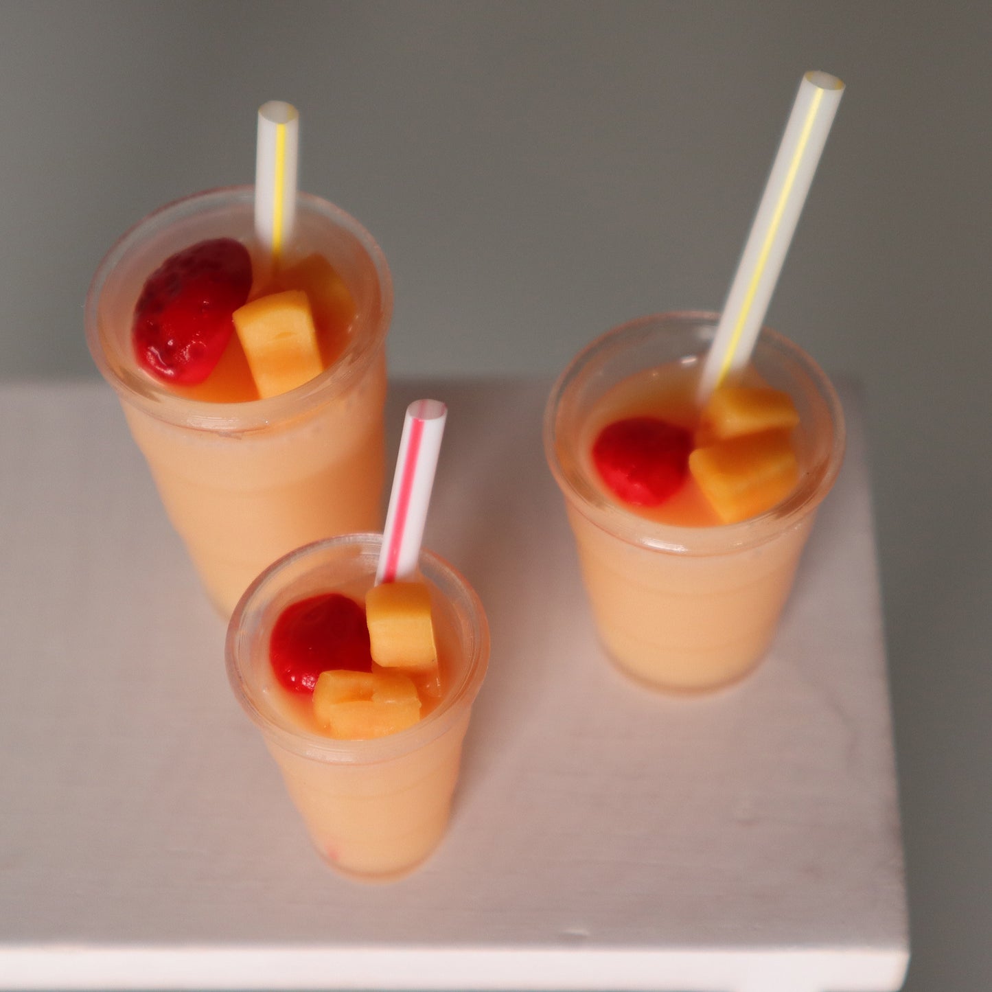 Smoothies - 1/3 & 1/4 scale props for BJDs - To Go Cup - 3 sizes, 6 flavors