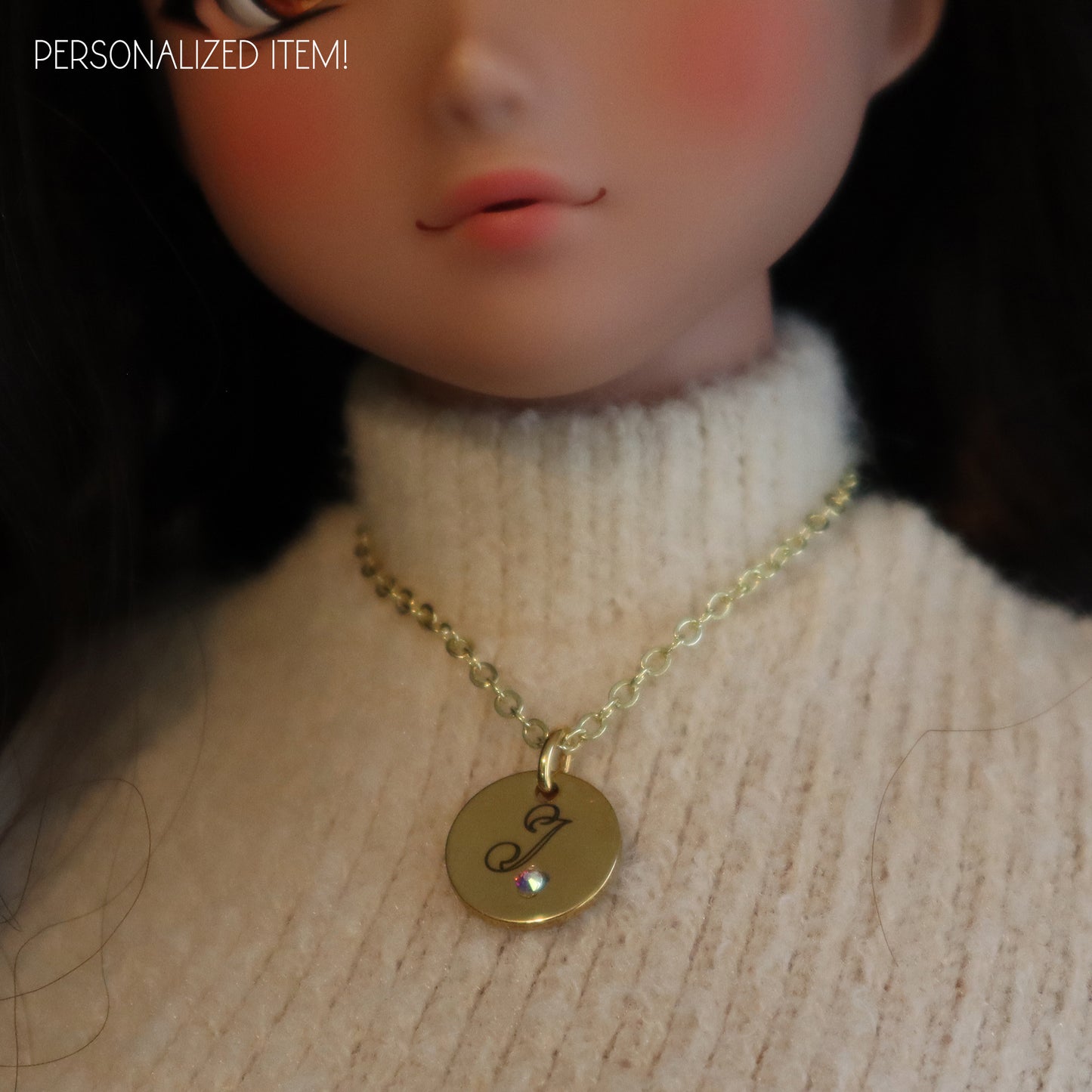 Large Monogram Charm Magnetic Clasp Necklace for BJDs - PERSONALIZED