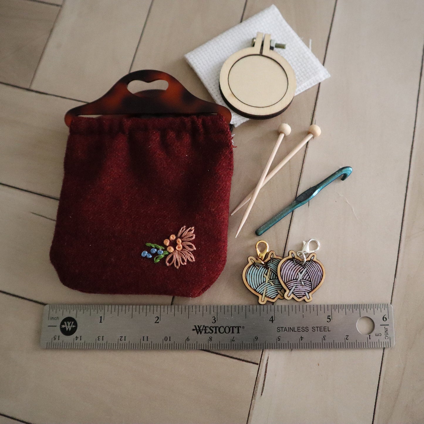 Needlework Bag and tools  - 1/3 or 1/4 scale prop set or KIT