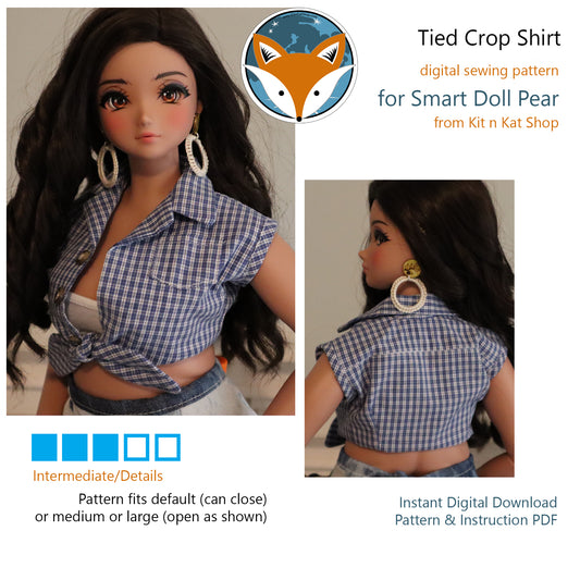 Smart Doll Pear Tied Crop Shirt - Digital Sewing Pattern