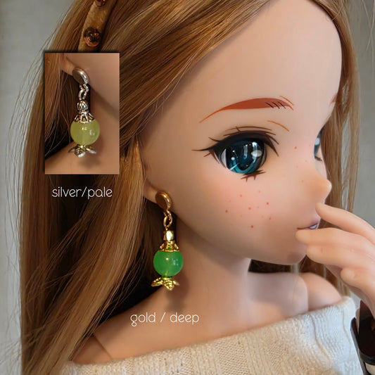 Poison Vial GLOW-IN-THE-DARK No-Hole Earrings for BJD