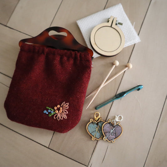 Needlework Bag and tools  - 1/3 or 1/4 scale prop set or KIT