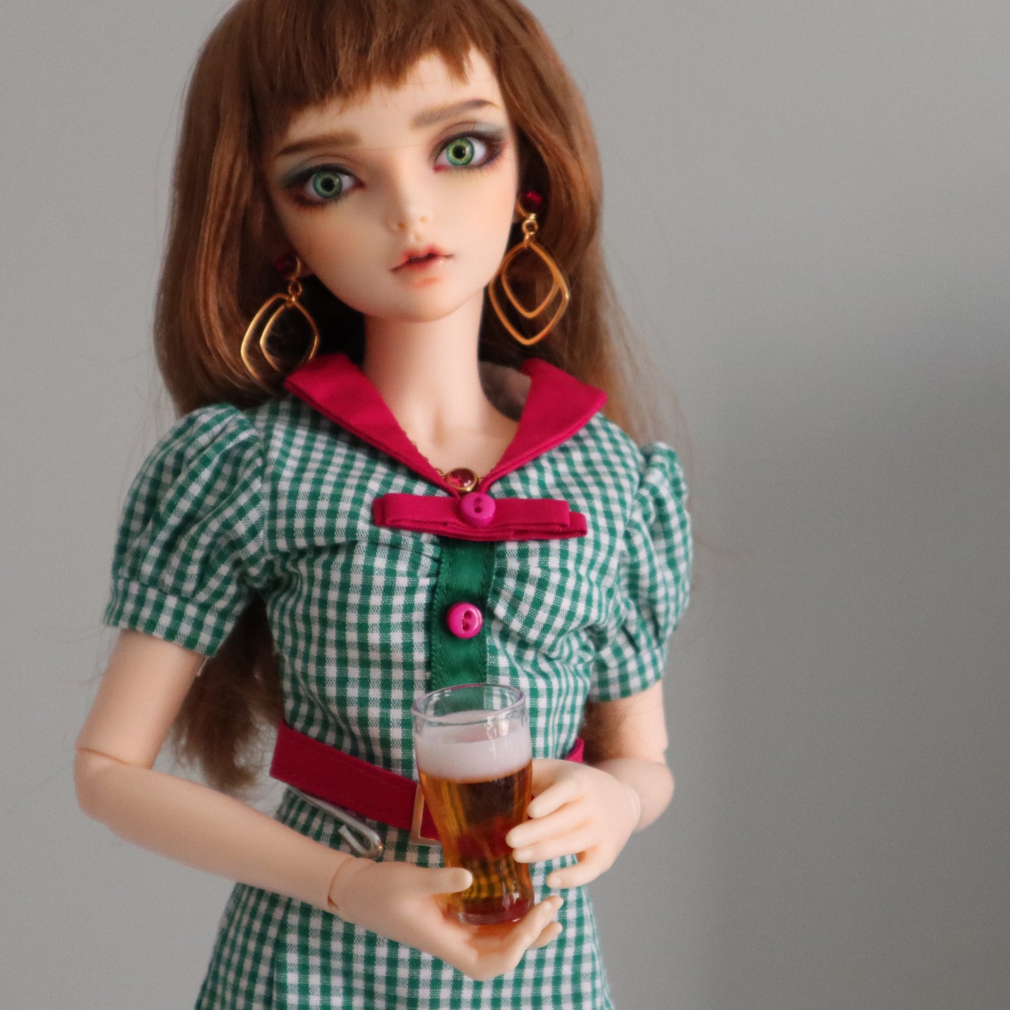 Beer Glass 1/3 & 1/4 Scale Prop for BJD -- 3 Beverage Choices