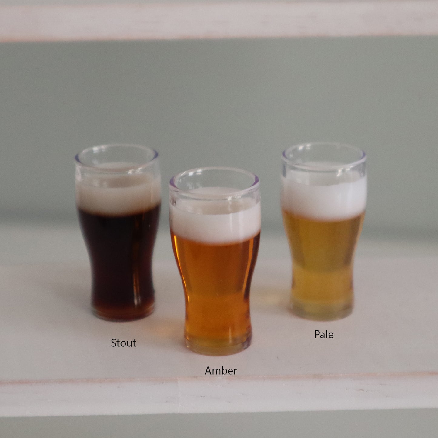 Beer Glass 1/3 & 1/4 Scale Prop for BJD -- 3 Beverage Choices