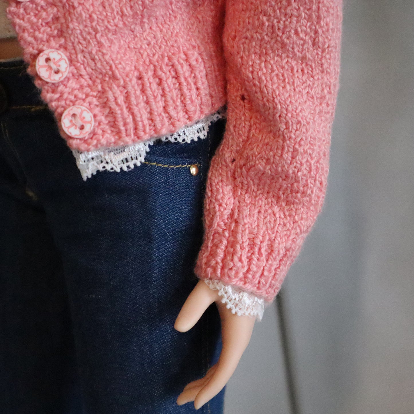 Sakura Button Front Cardigan - Fits Smartdoll Classic, Pear