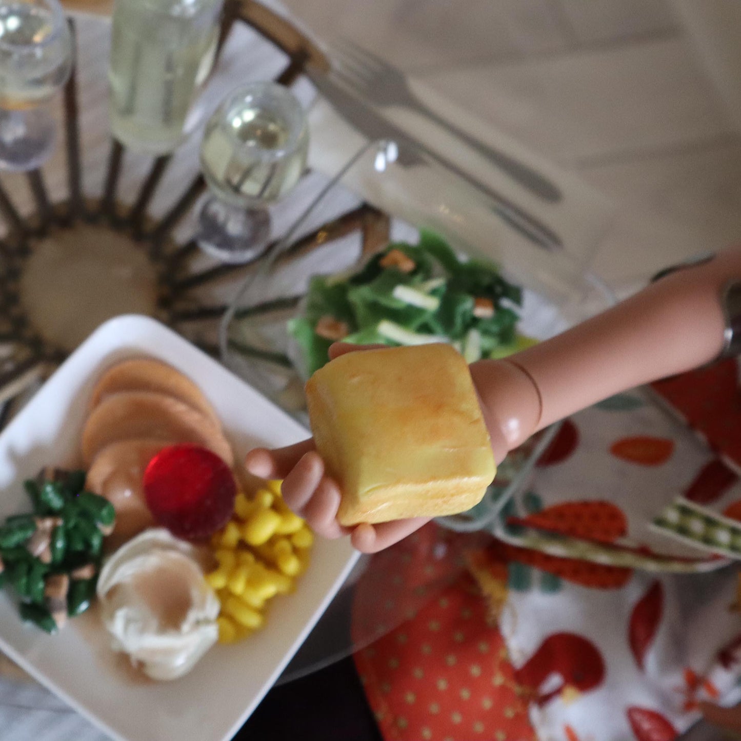 2025 Holiday Dinner Set Prop for 1/3 scale Dolls - Single Serving