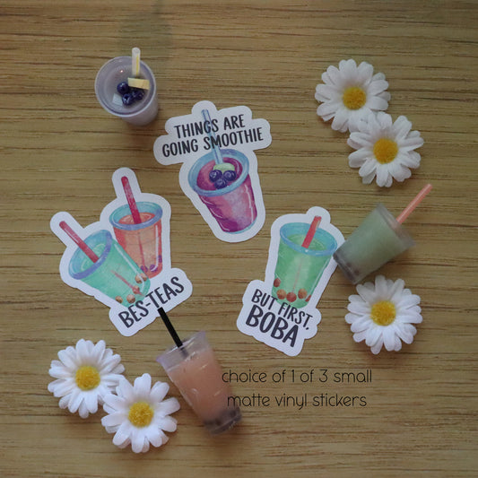 Boba and Smoothie Individual Diecut Stickers