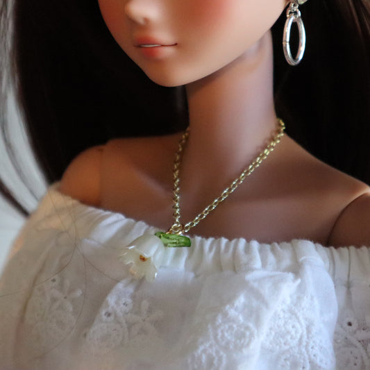 Magnetic Clasp Necklace for BJD - Snowdrop Pendant