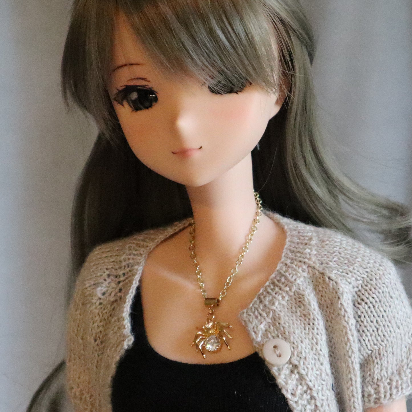 Magnetic Clasp Necklace for BJDs - Crystal Spider