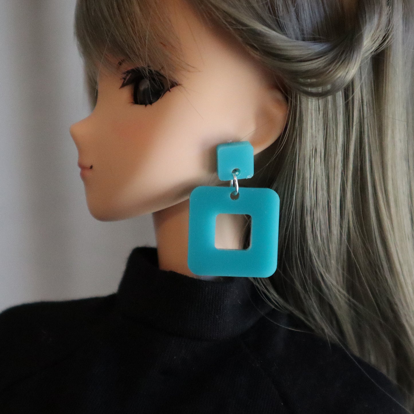 Bold Acrylic Squares No-Hole Earrings - 3 colors