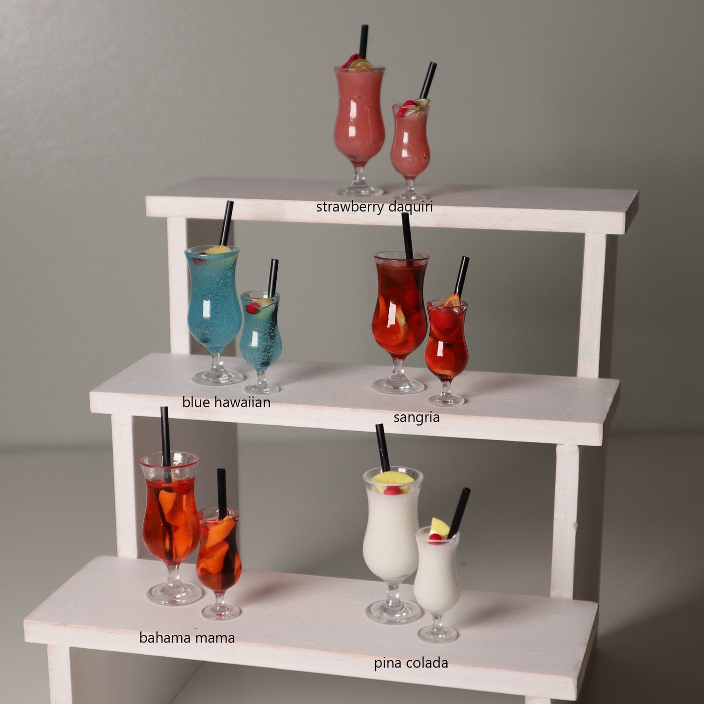 Tropical  Drinks - 1/3 & 1/4 Props for Dolls - Choice of 5 Flavors, 2 sizes