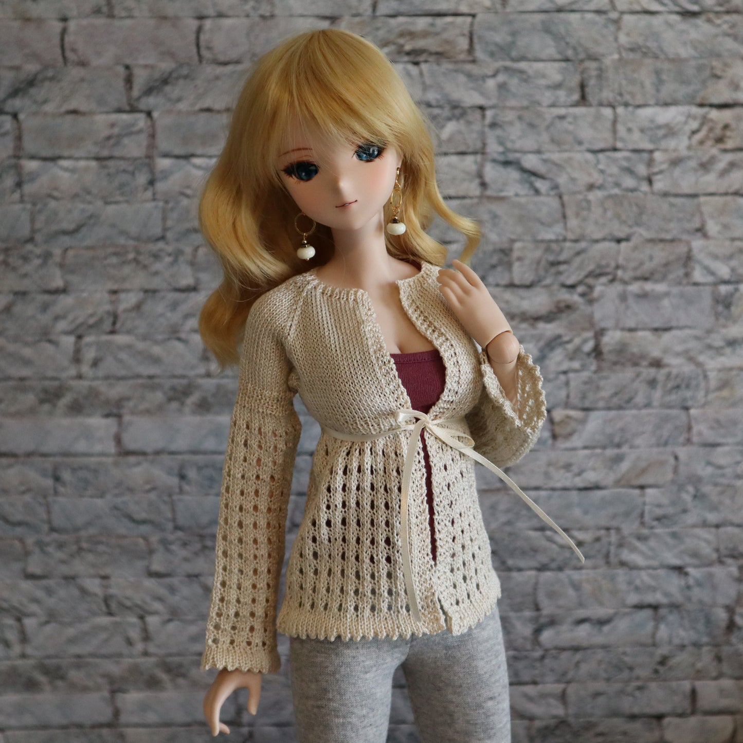 Romantic Knitted Lace Jacket for Smart Doll Classic - Digital Knitting Pattern