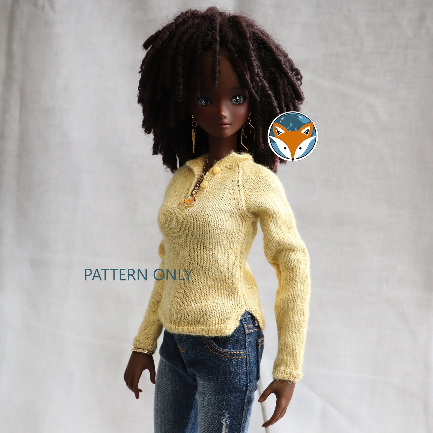 Collared Pullover Sweater for Smart Doll Classic - Digital Knitting Pattern