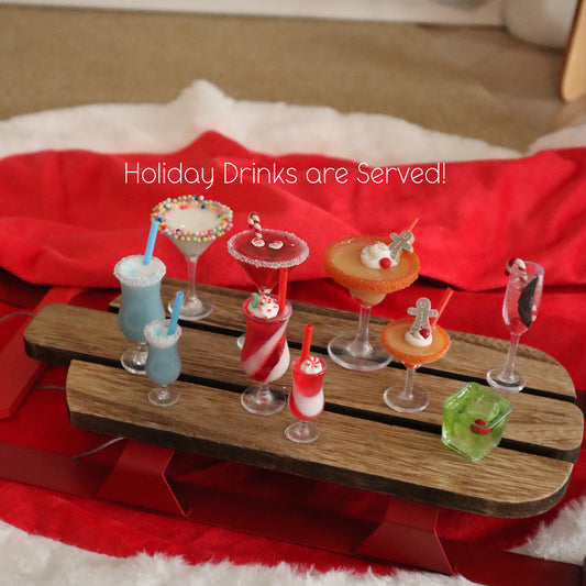 Holiday Cocktails - 1/3 & 1/4 scale prop for BJD - Choice of 7 Flavors