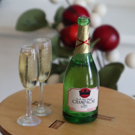 Champagne & Glasses - 1/3 scaled prop set for BJD