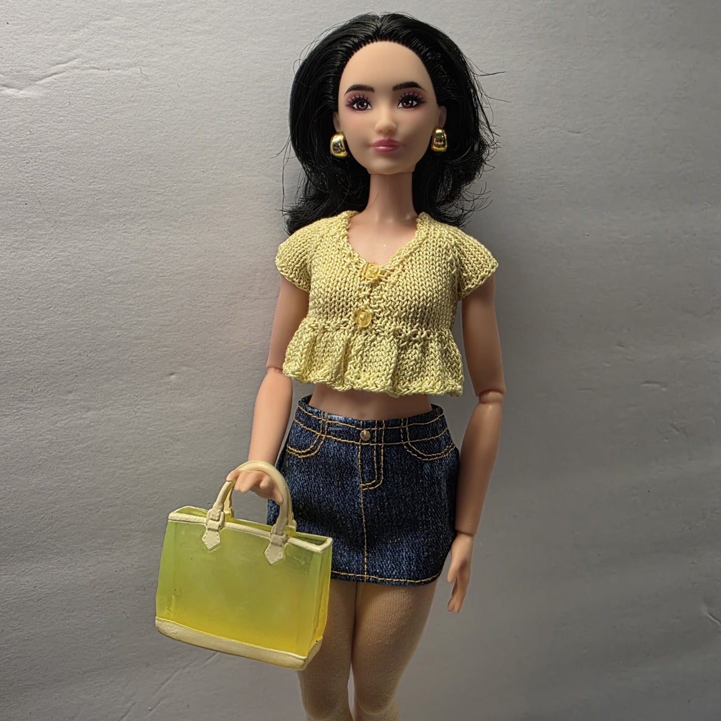 Fit n Flair Cardigan for Fashion Dolls - Digital Knitting Pattern