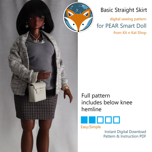 Digital Pattern for Pear Smartdoll - Basic Straight Skirt