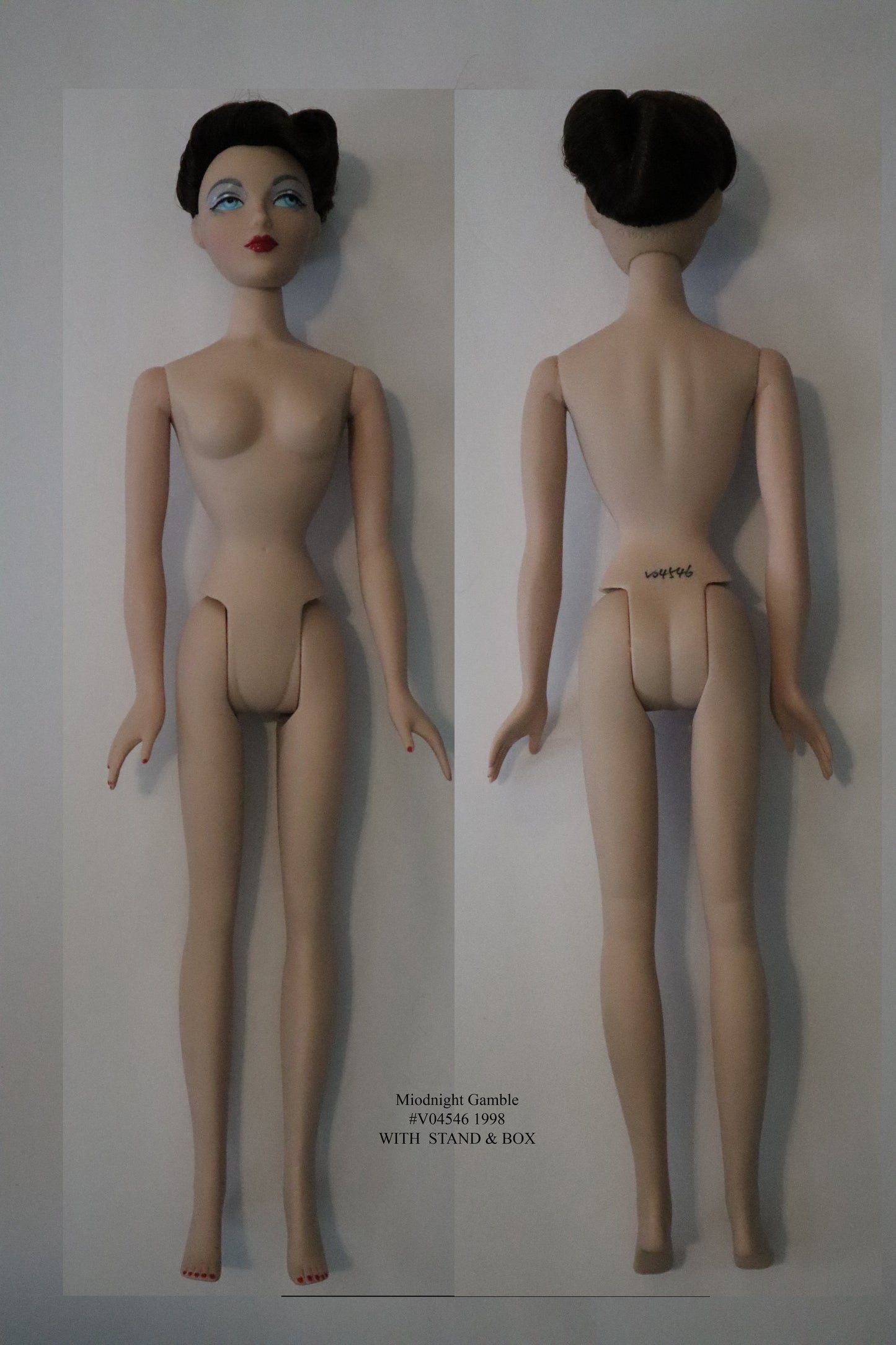 Gene Marshall Nude Doll Midnight Gamble - COA, Stand & Box