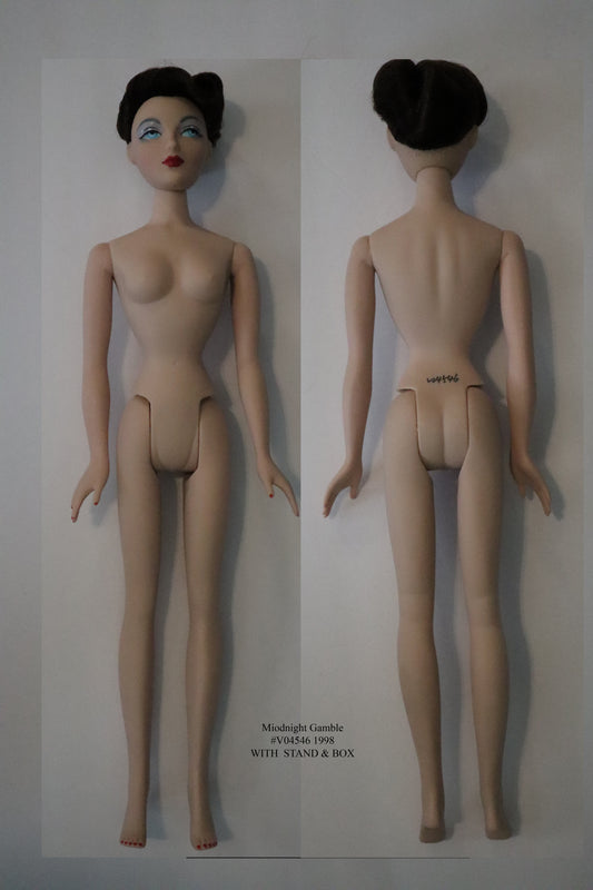 Gene Marshall Nude Doll Midnight Gamble - COA, Stand & Box