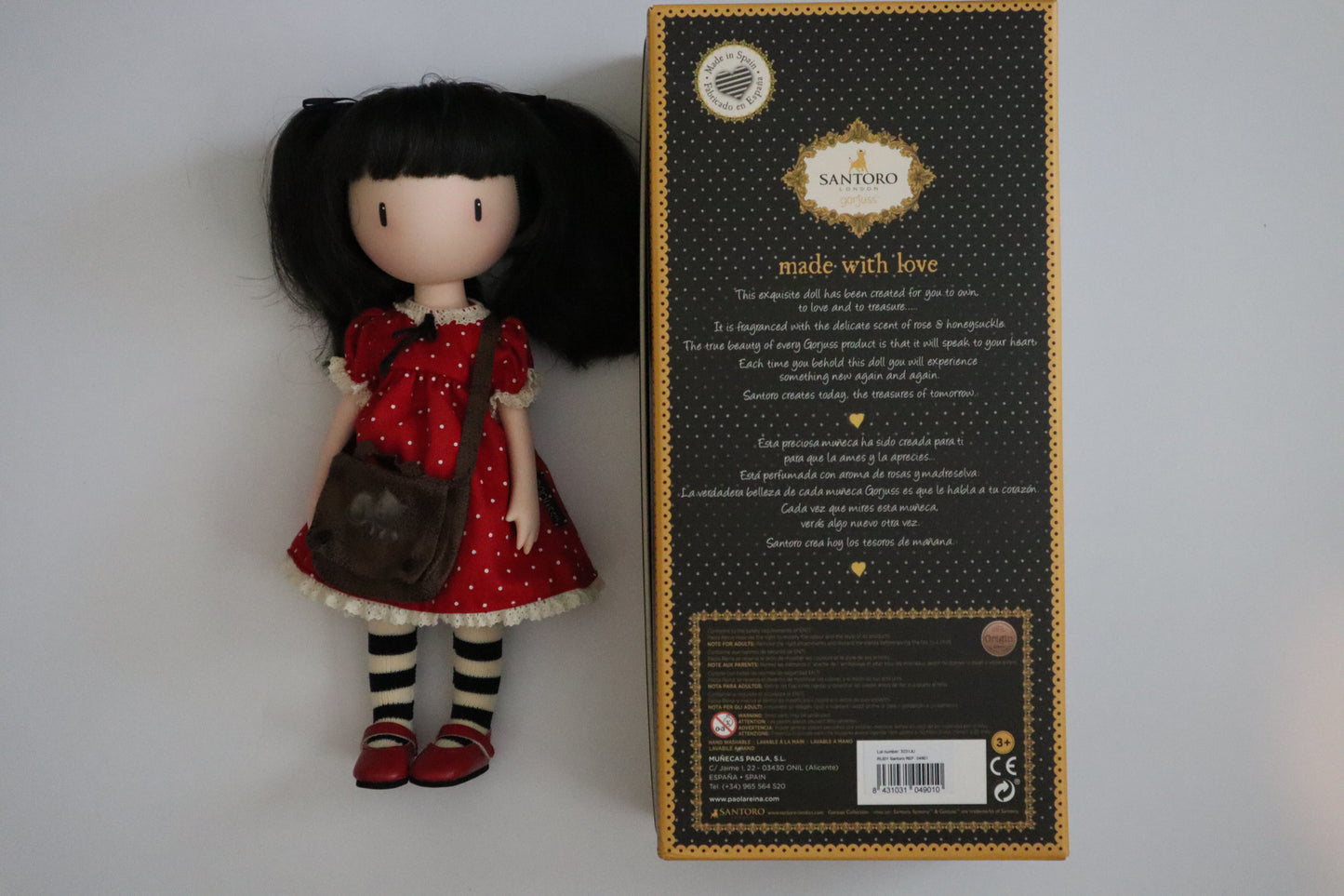 Santoro London Gorjuss Doll Red Polka Dot dress - NIB