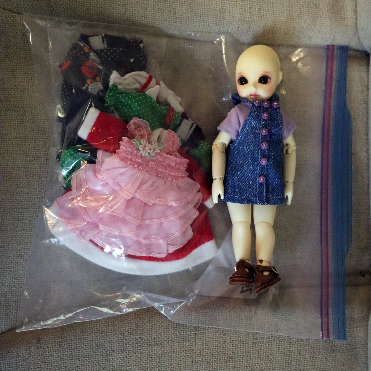 Small 7in Ball Jointed Doll with clothing (Unknown, won at Convention)