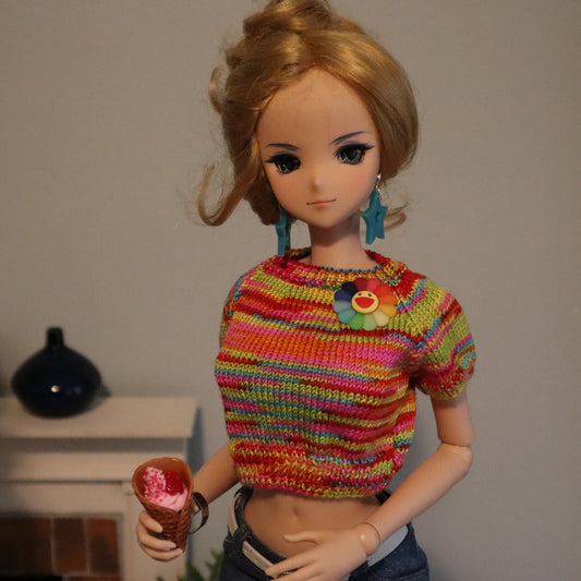 Smartdoll Classic Cropped Rainbow Sweater