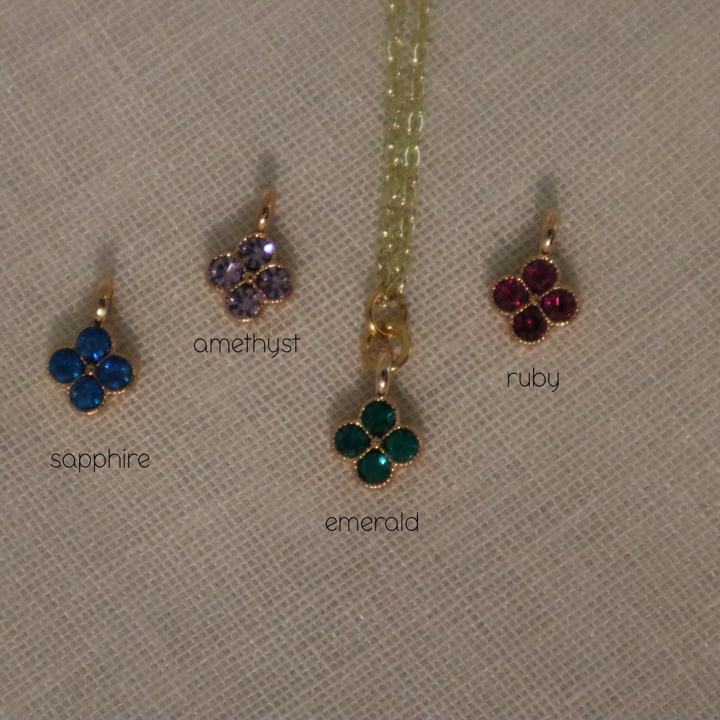 Jeweled Clover Magnetic Clasp Necklace - 4 colors