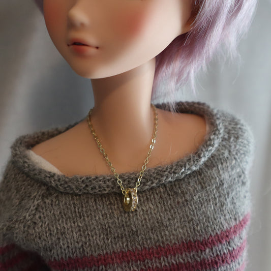 Crystal Floating Disc Magnetic Clasp Necklace
