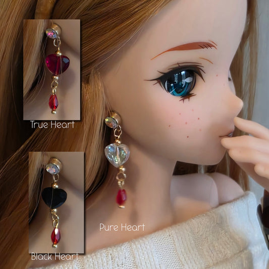 Dripping Heart No-Hole Earrings for BJD