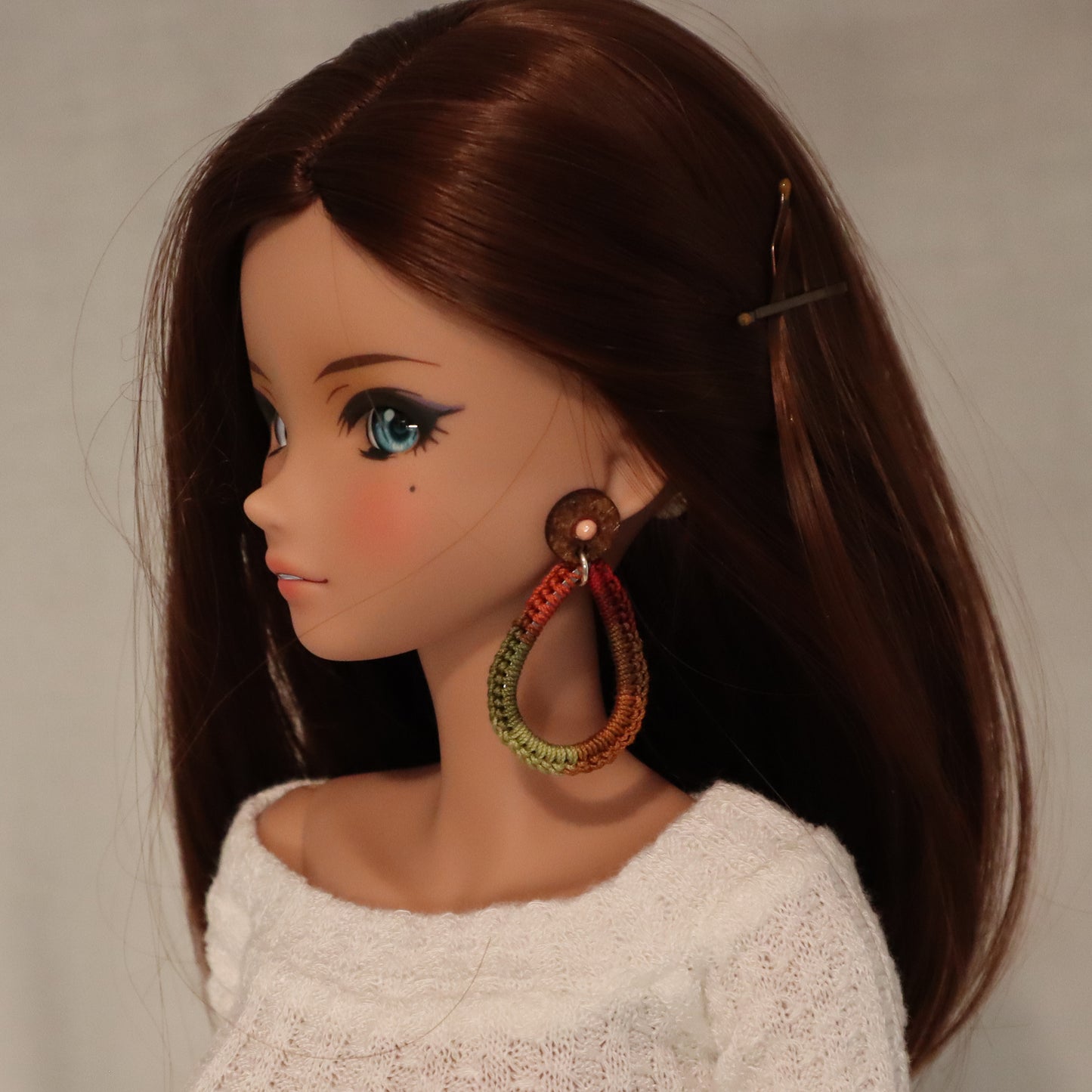 Crochet and Wood No-Hole Earrings (Choice of 3 styles)