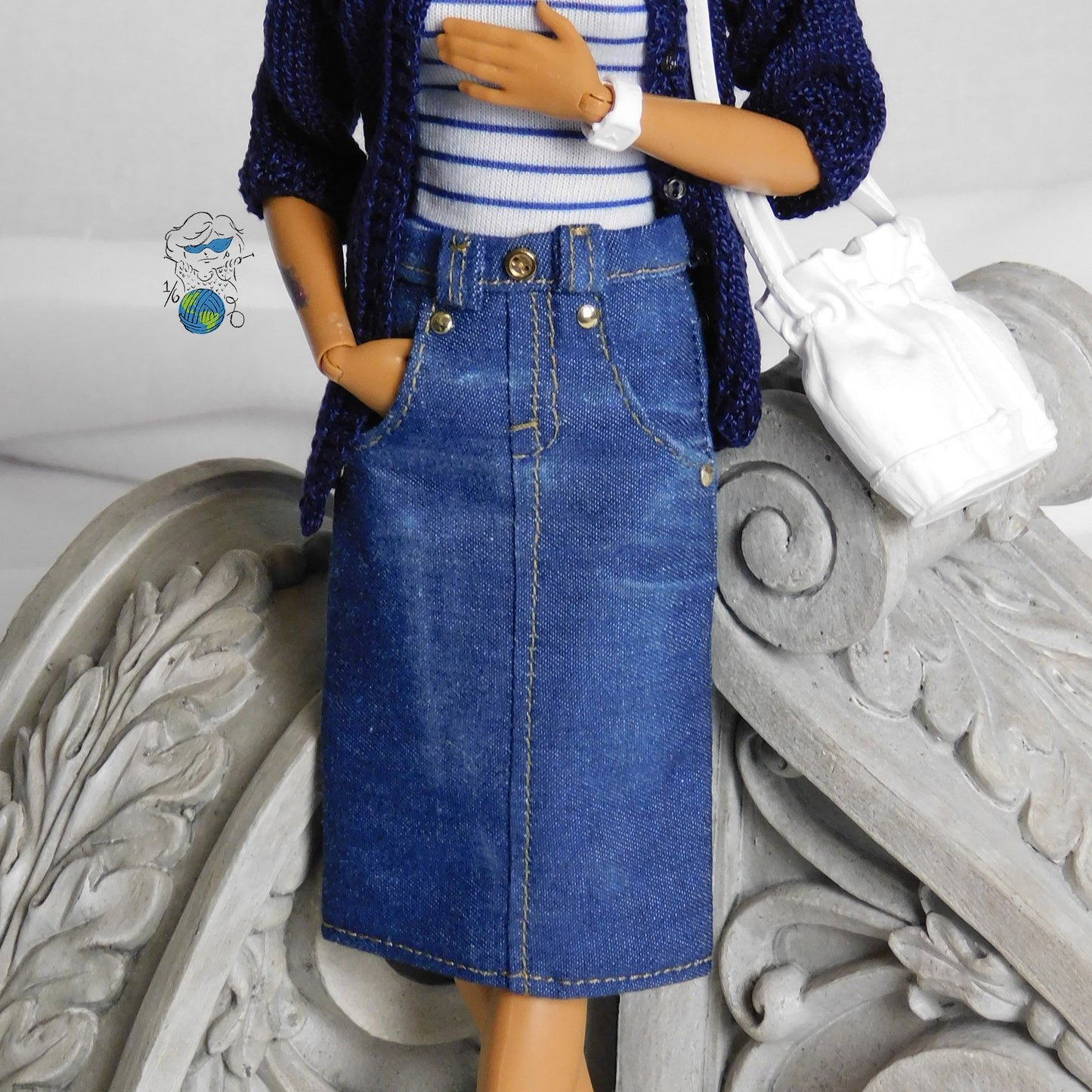 Digital Pattern for Basic Jeans Skirt for 11.5-12 inch Fashion Dolls