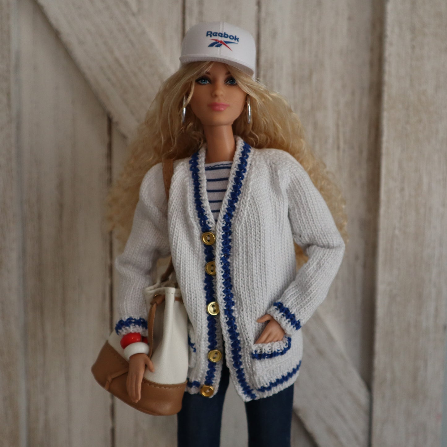 Digital Pattern for Knitted V-Neck Cardigan for 11.5-12 inch Fashion Dolls