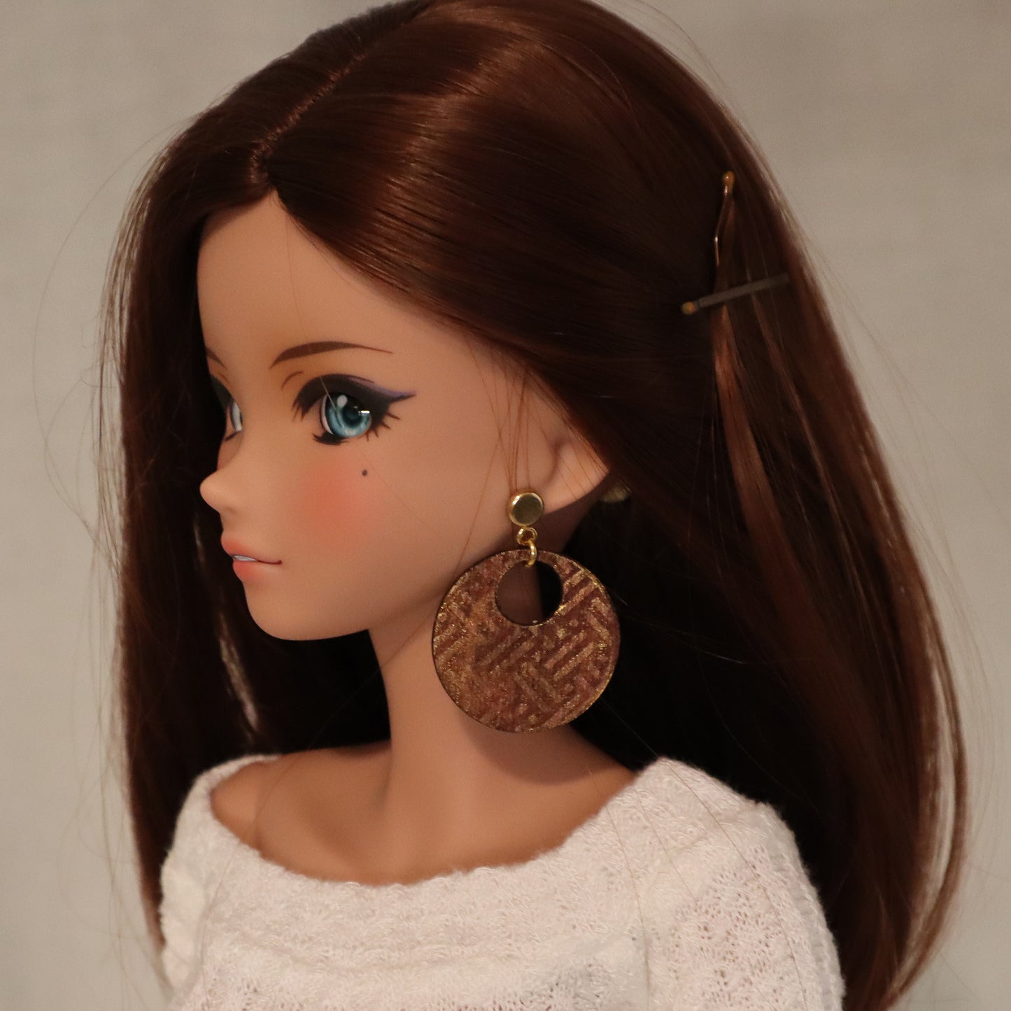 Large Woven Disc No-Hole Earrings for BJDs